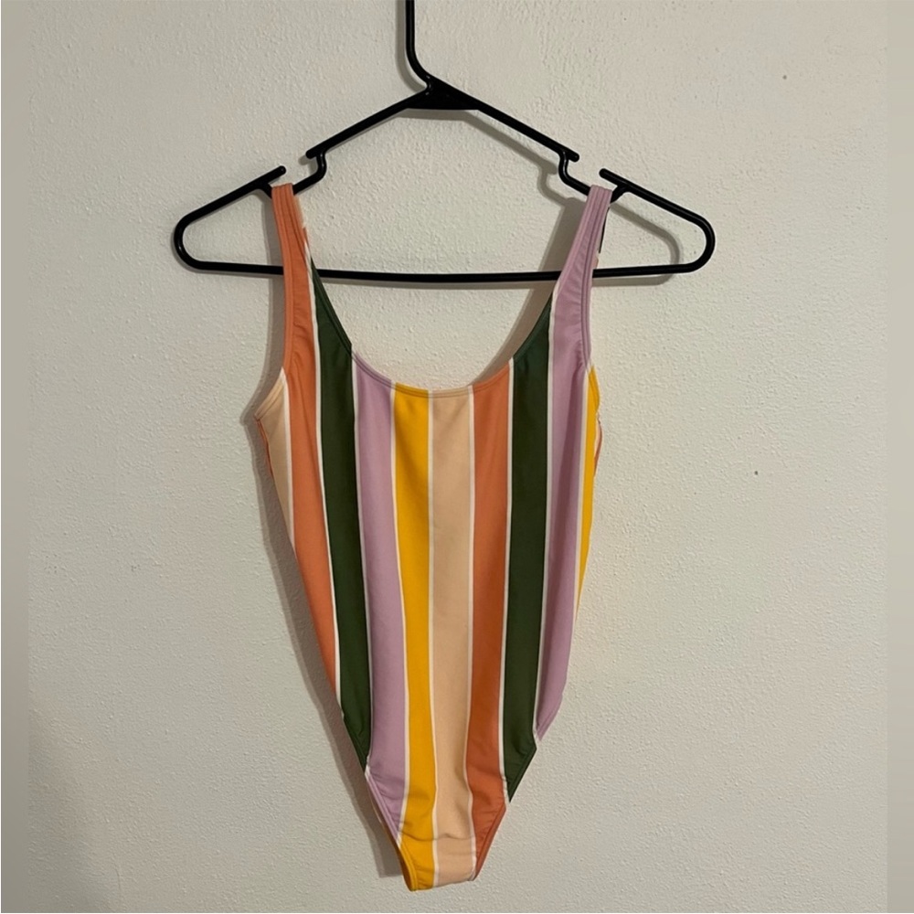 HOLLISTER Multicolored Striped One Piece Swimsuit Size XS